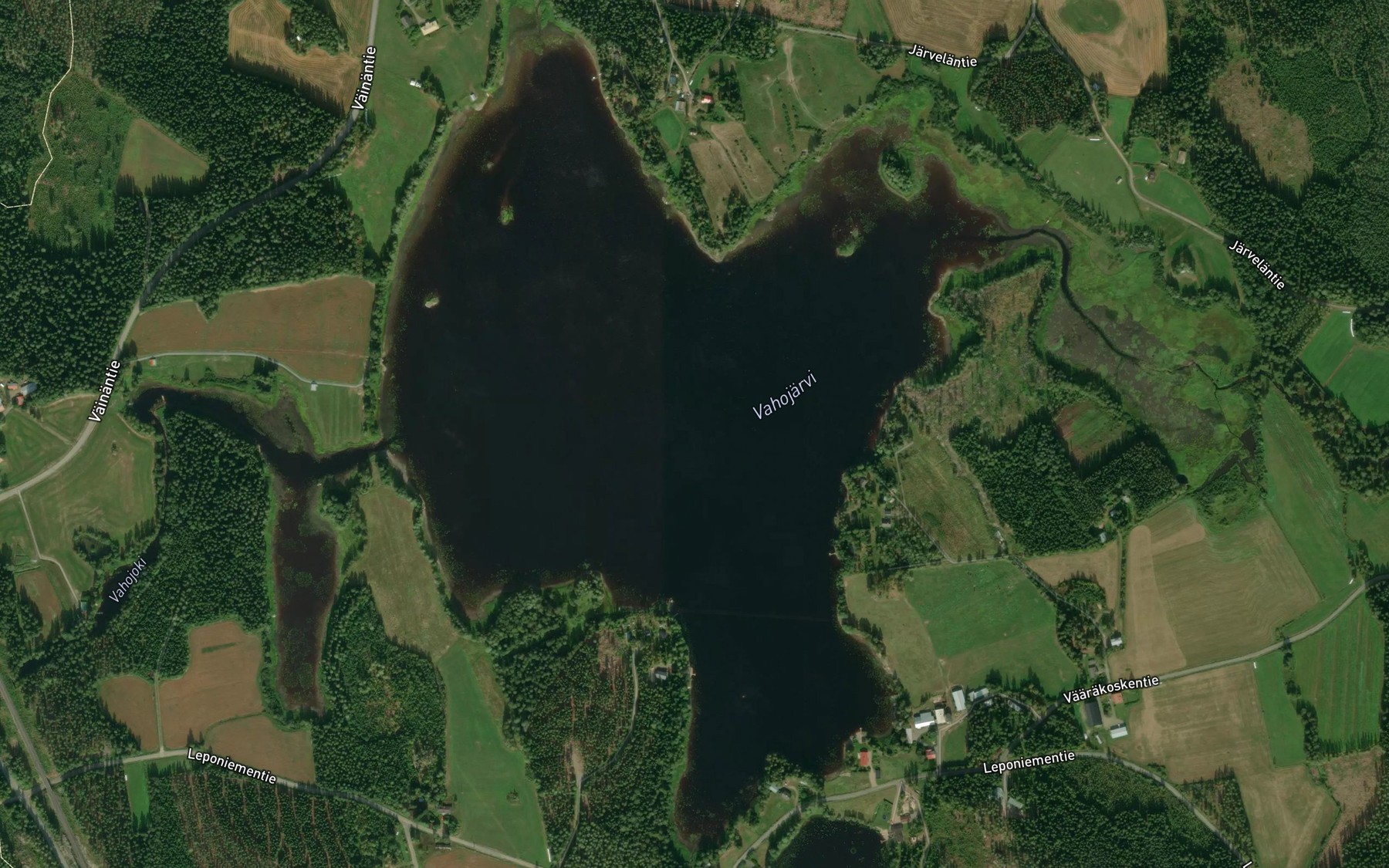 Satellite map of the Vahojarvi