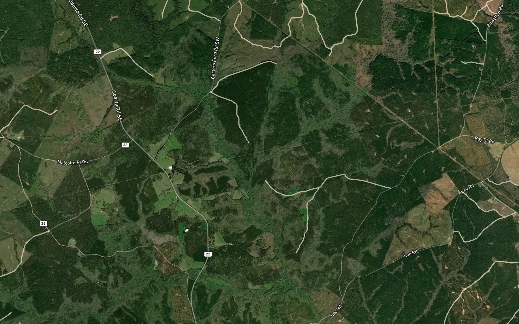 Satellite map of the Walker Branch
