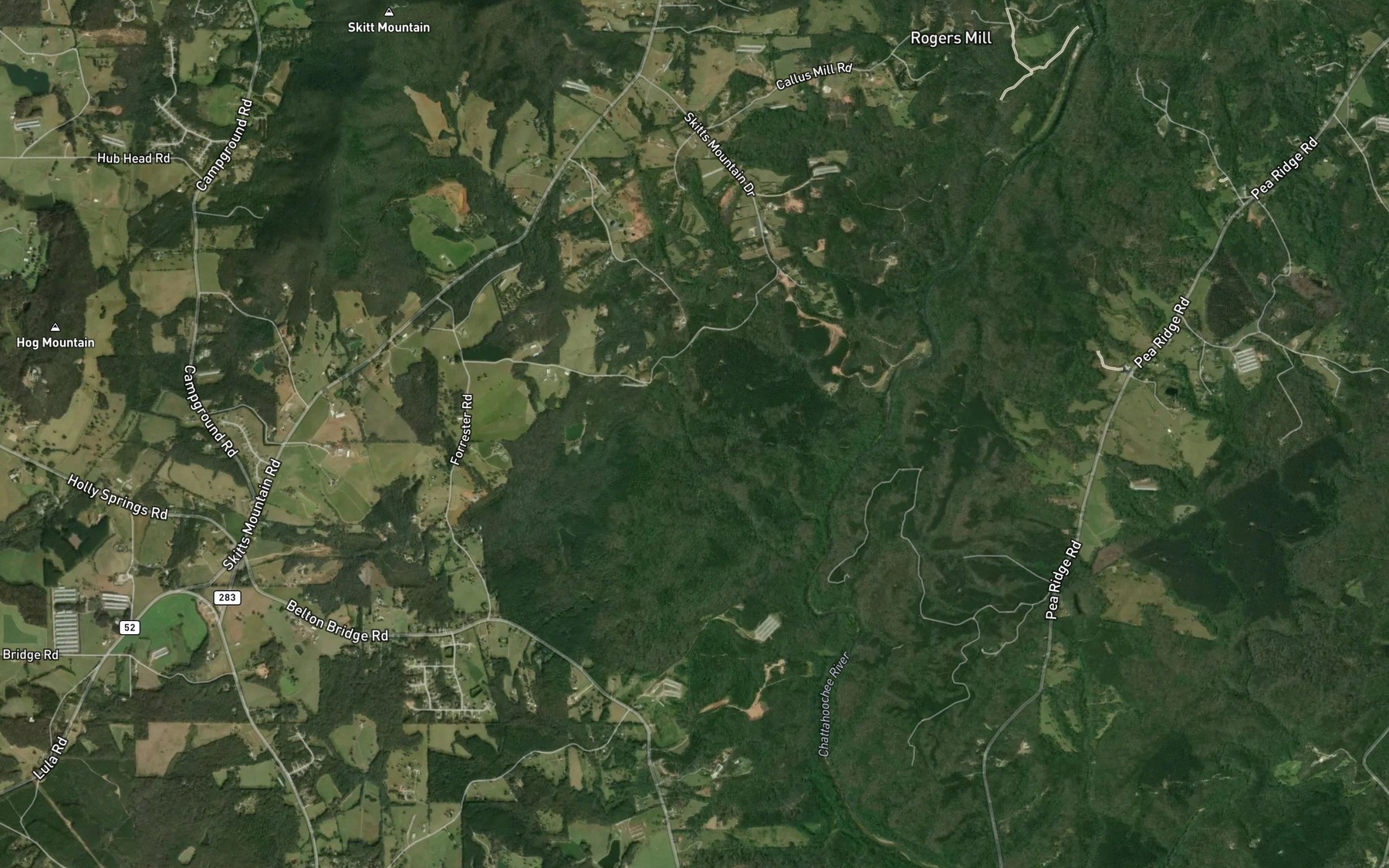 Satellite map of the Little John Creek