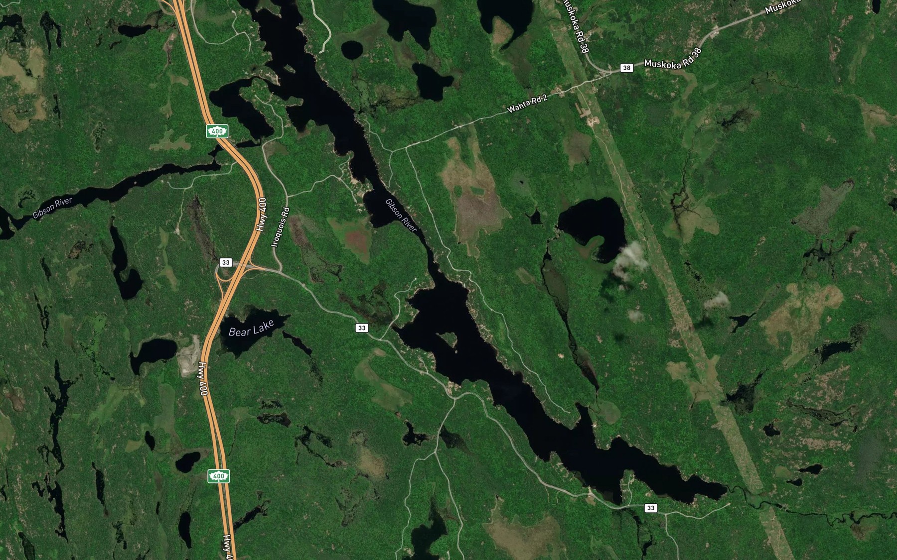 Satellite map of the Gibson Lake