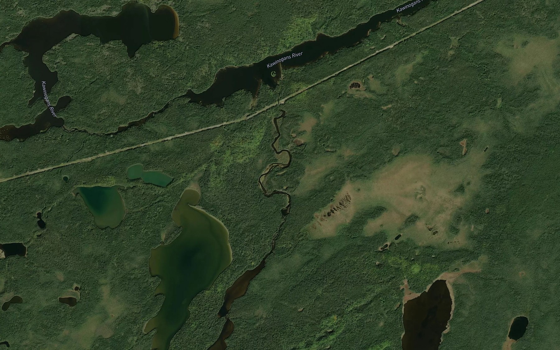 Satellite map of the Carpenter River