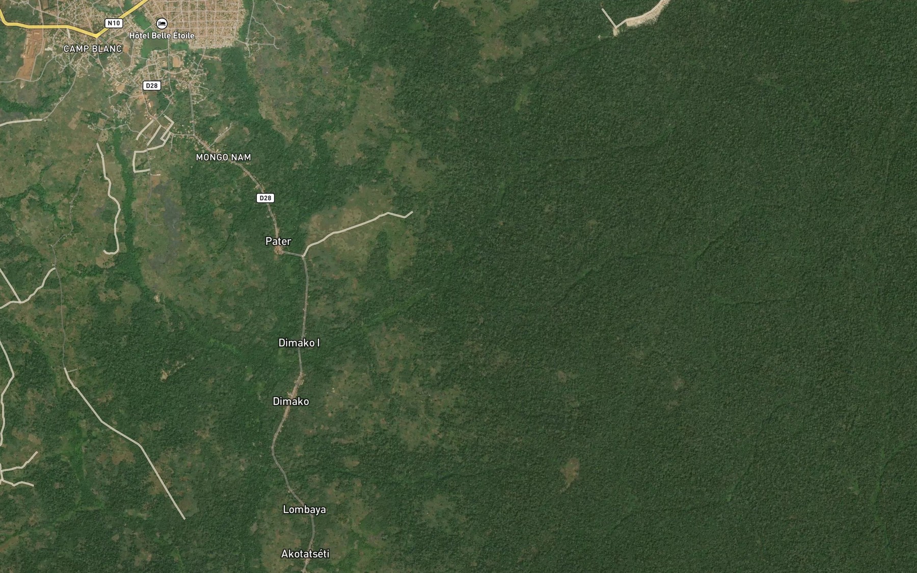 Satellite map of the Banhekolo