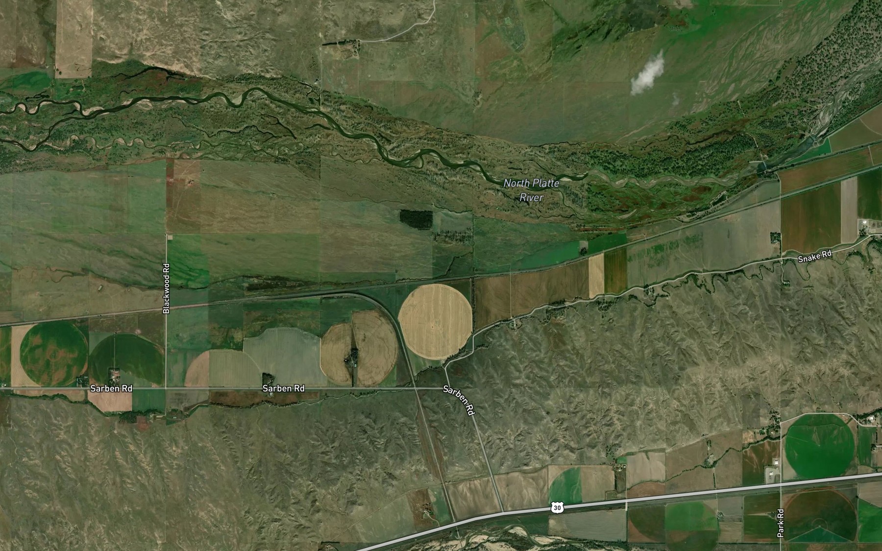 Satellite map of the Bull Ditch