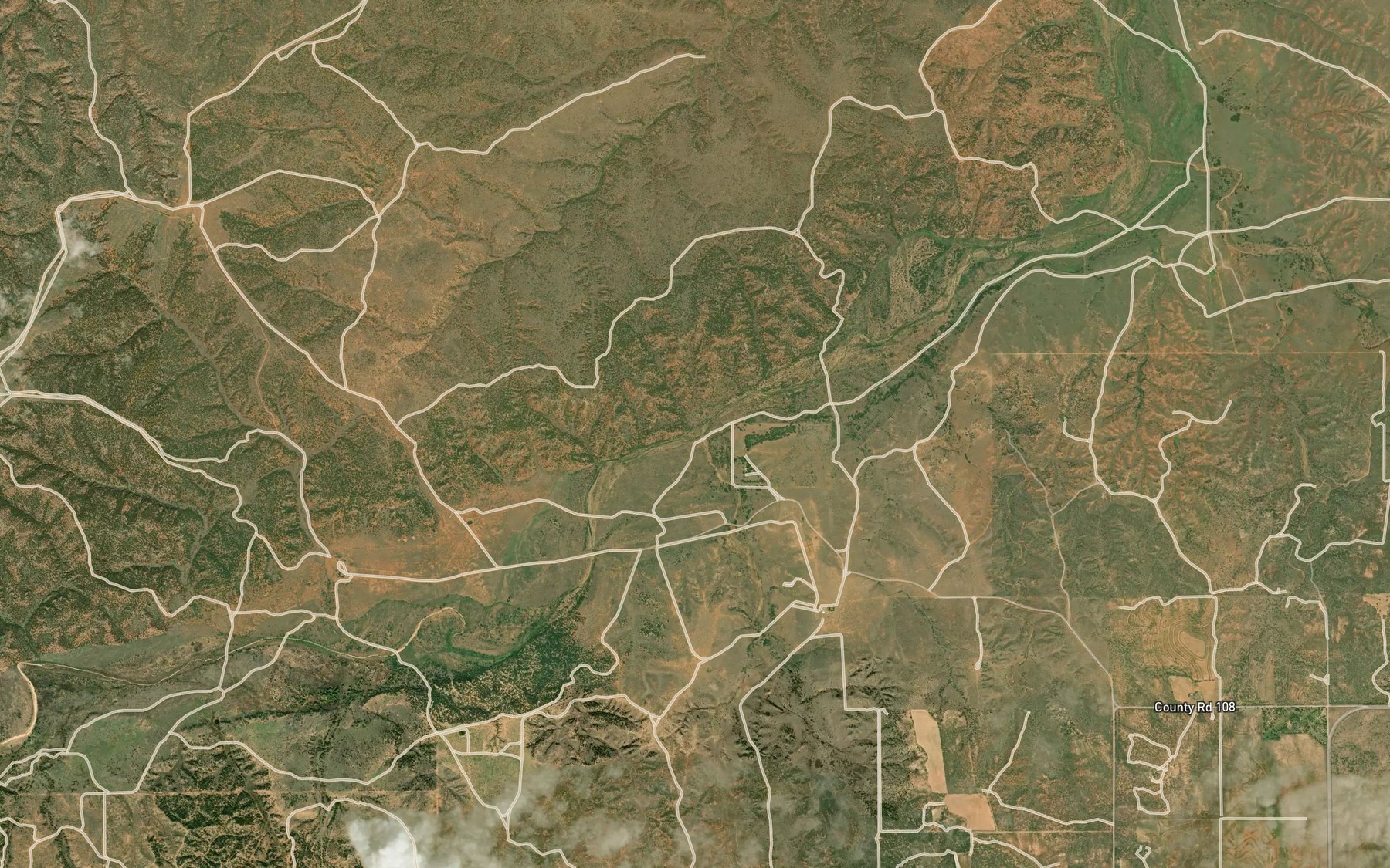 Satellite map of the Camp Hollow Creek