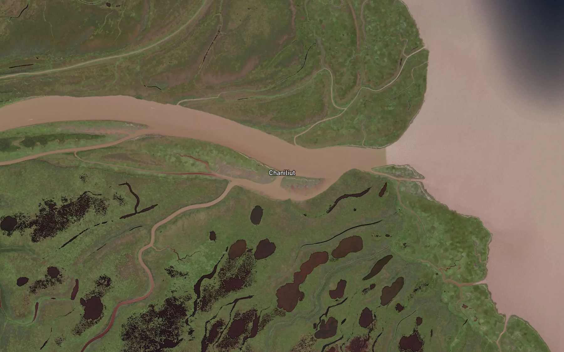 Satellite map of the Chaniliut Slough