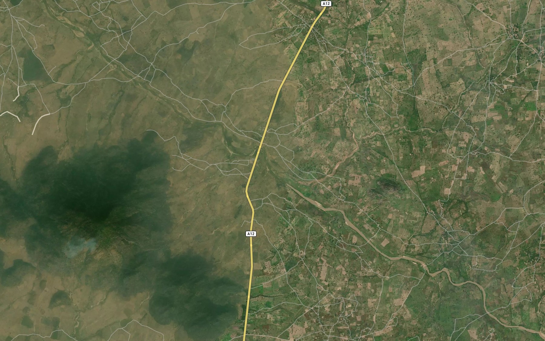 Satellite map of the River Yasa