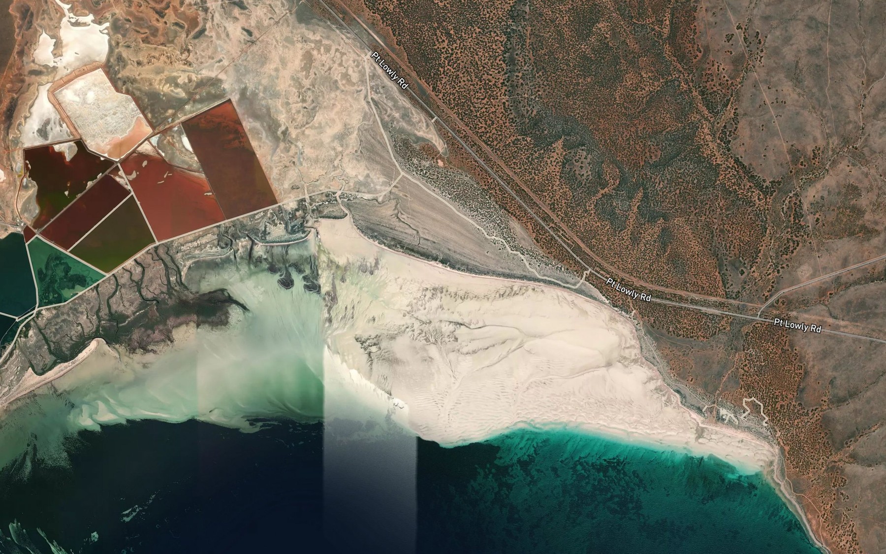 Satellite map of the Tea Tree Bay