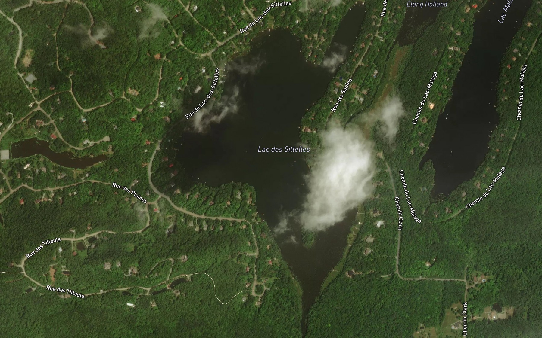 Satellite map of the Lac des Sittelles