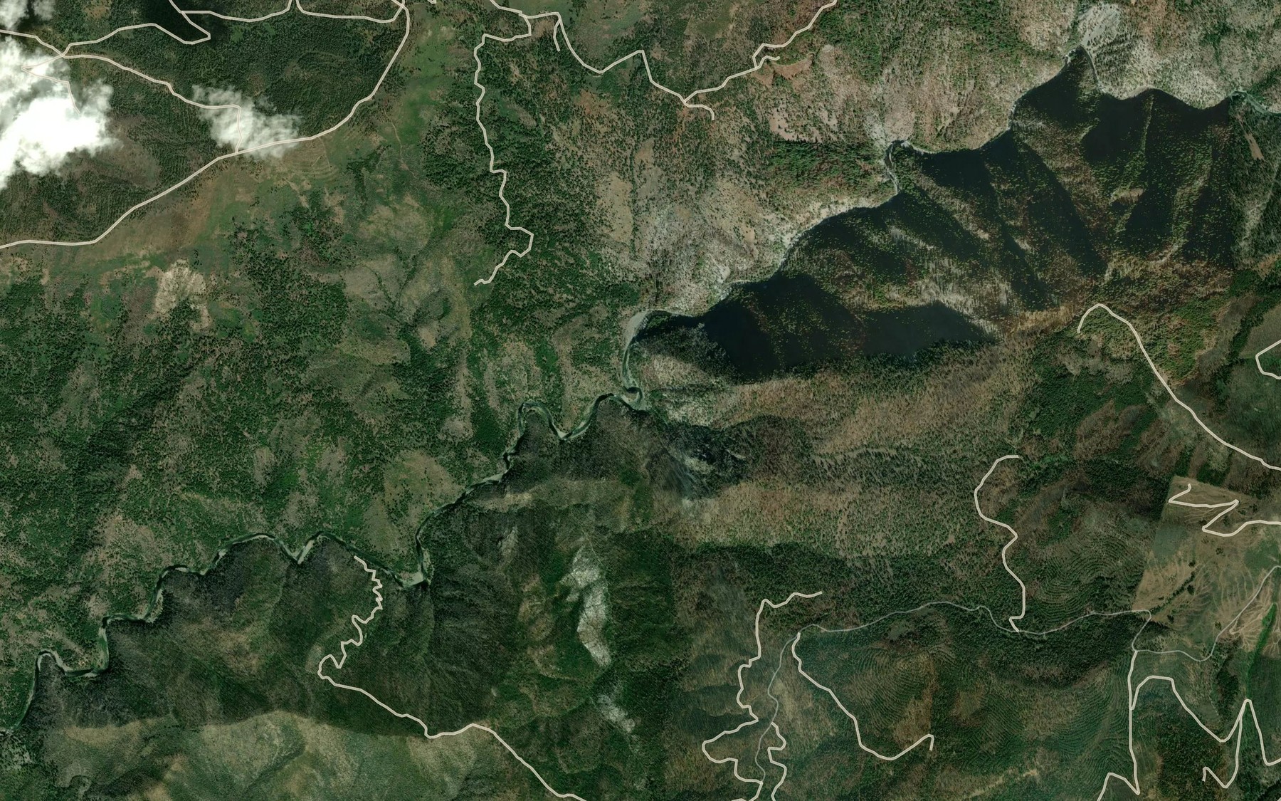 Satellite map of the McCarthy Creek