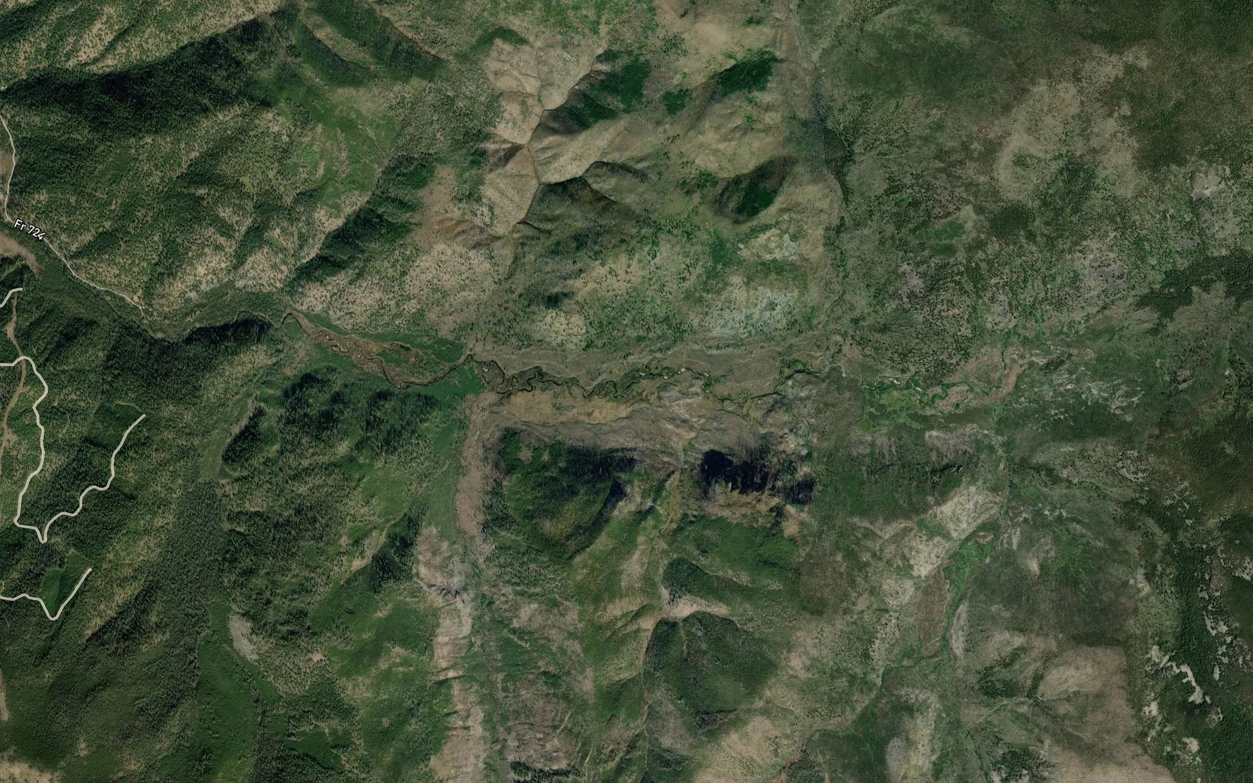 Satellite map of the Sun Creek
