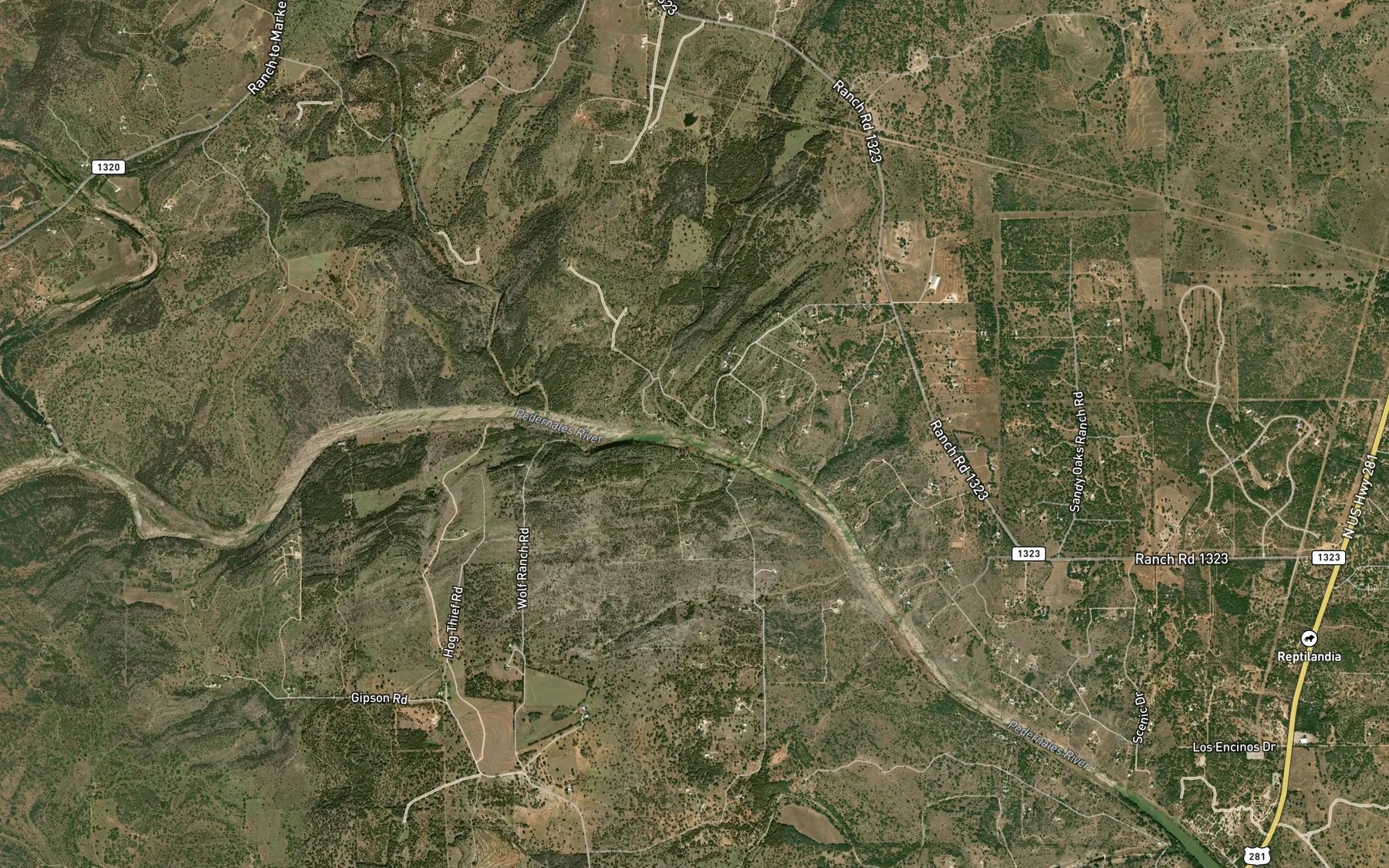 Satellite map of the Buffalo Creek
