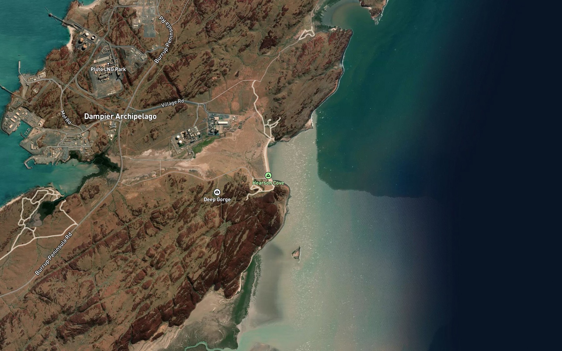 Satellite map of the Hearson Cove