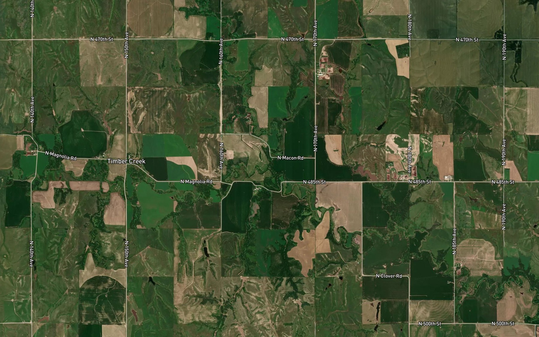 Satellite map of the North Branch Timber Creek