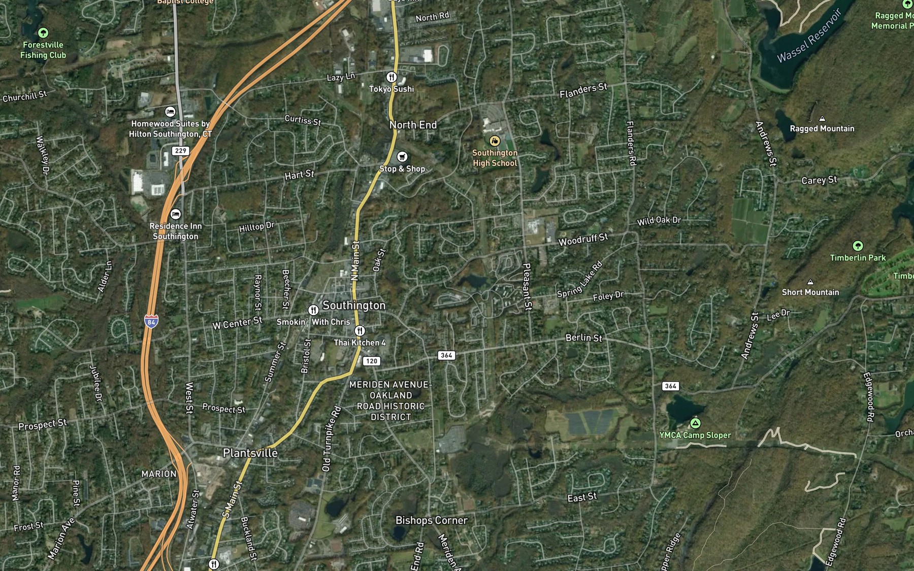 Satellite map of the Spring Lake