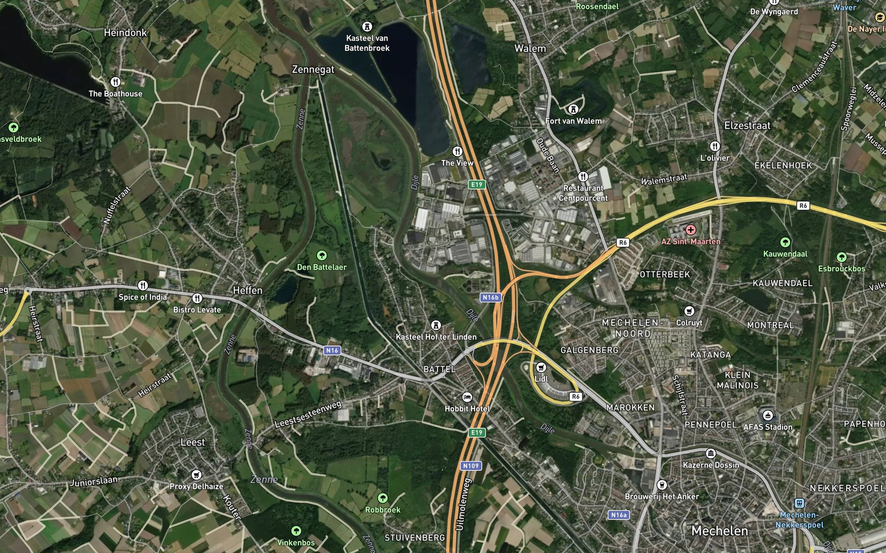 Satellite map of the Vrouwevliet