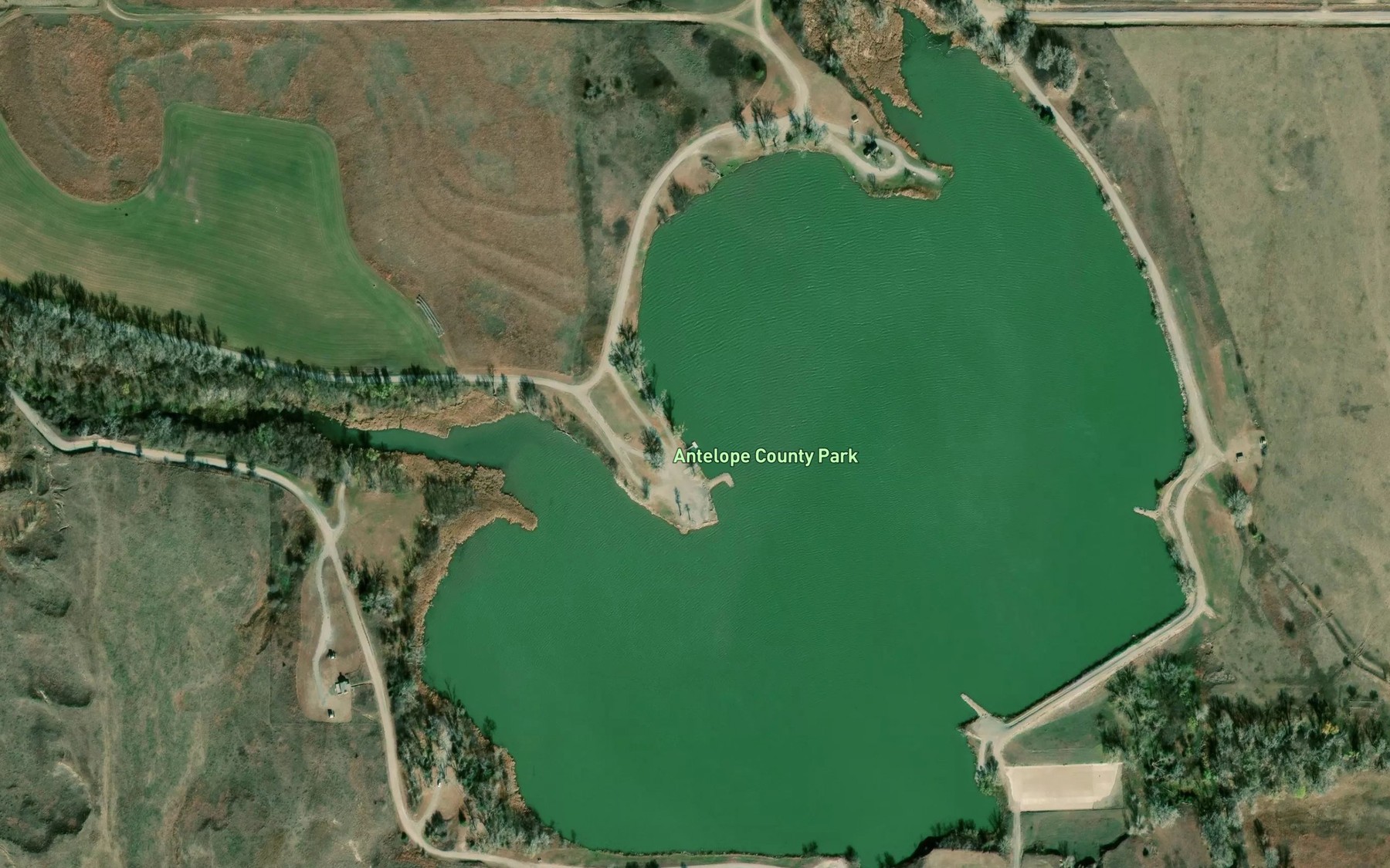 Satellite map of the Antelope Lake