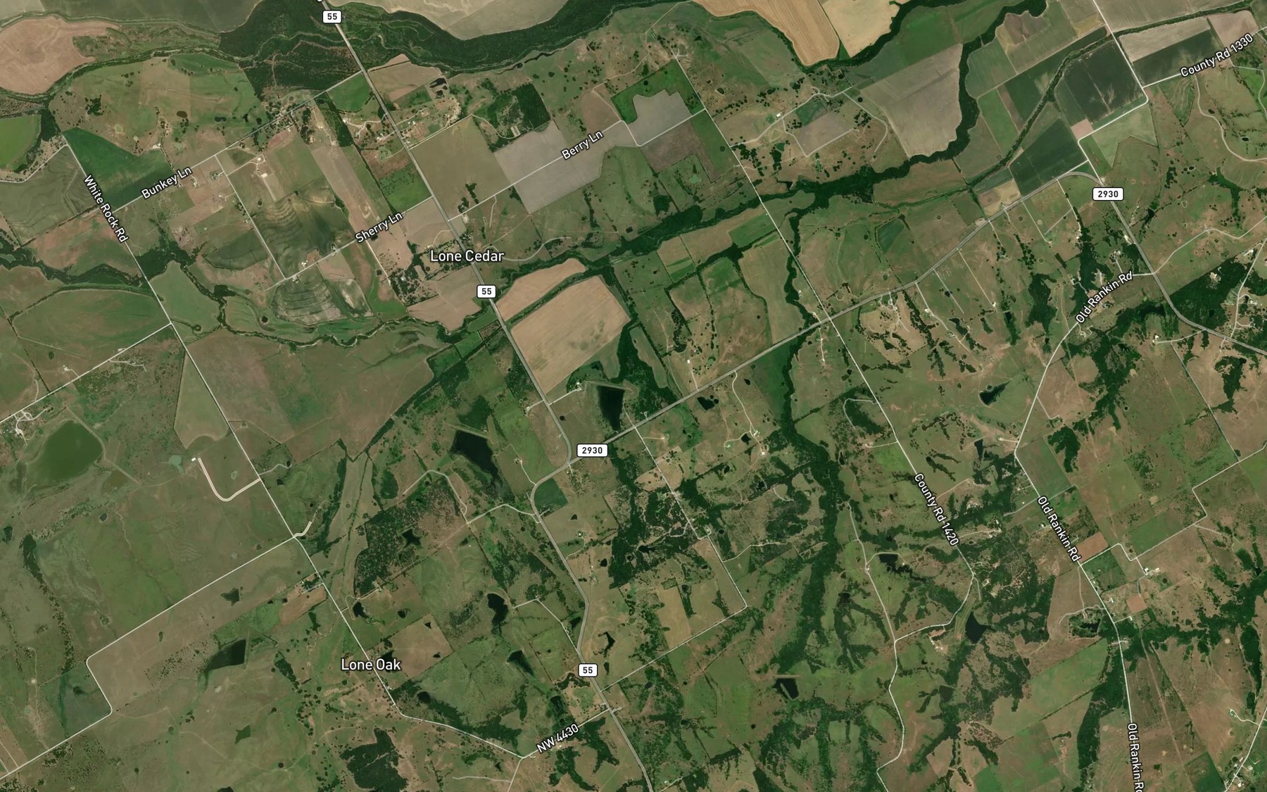 Satellite map of the Soil Conservation Service Site 104a Reservoir