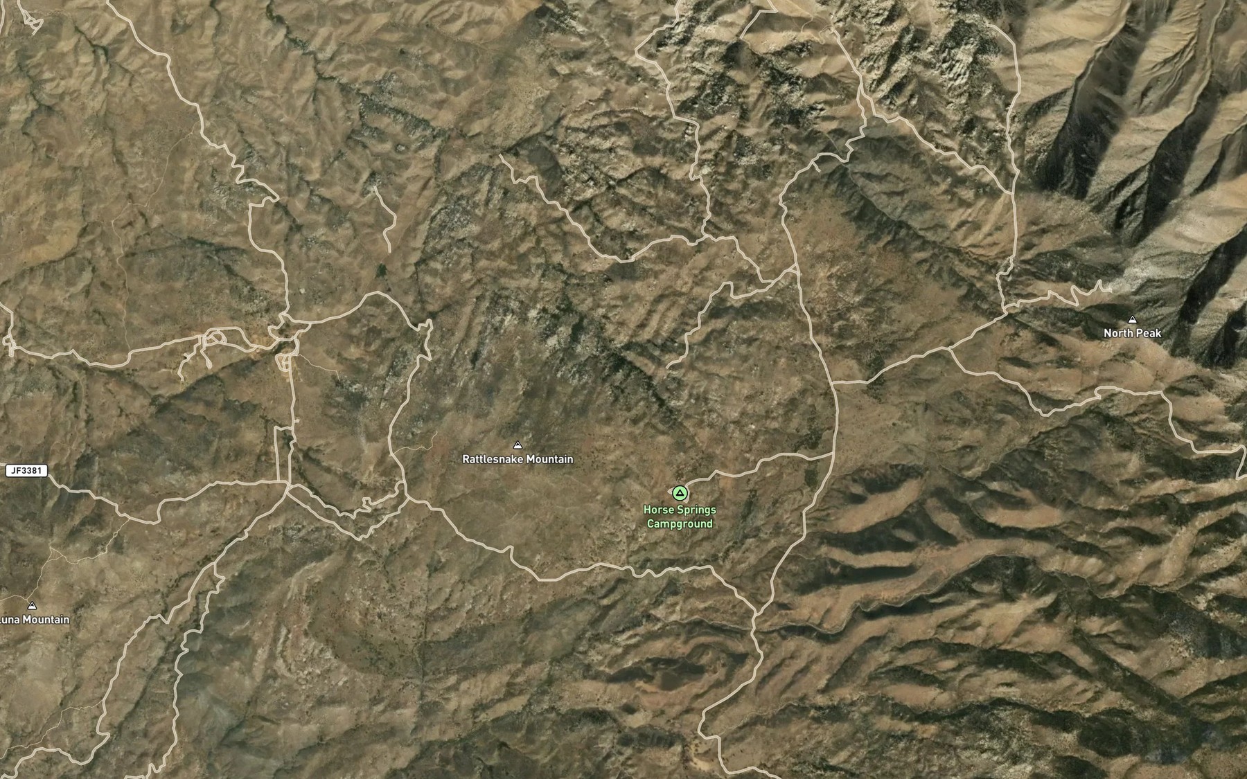 Satellite map of the Pinon Spring