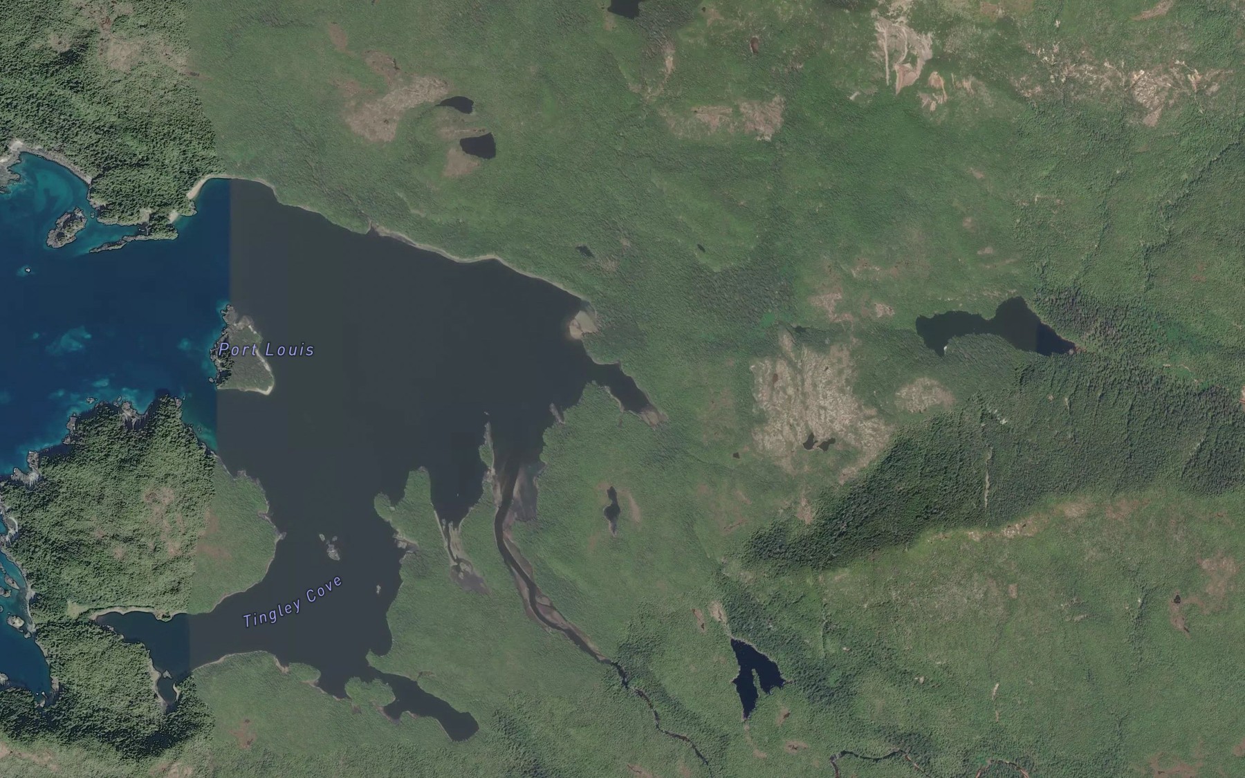 Satellite map of the Virgalias Cove