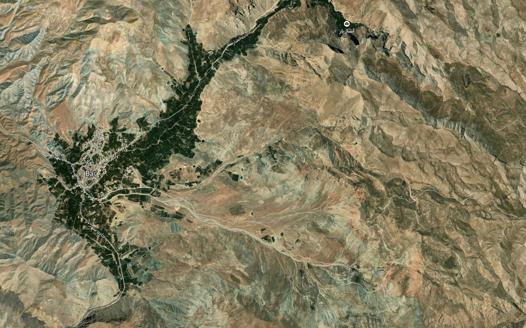 Satellite map of the Cheshmehha-ye Shab Shahab