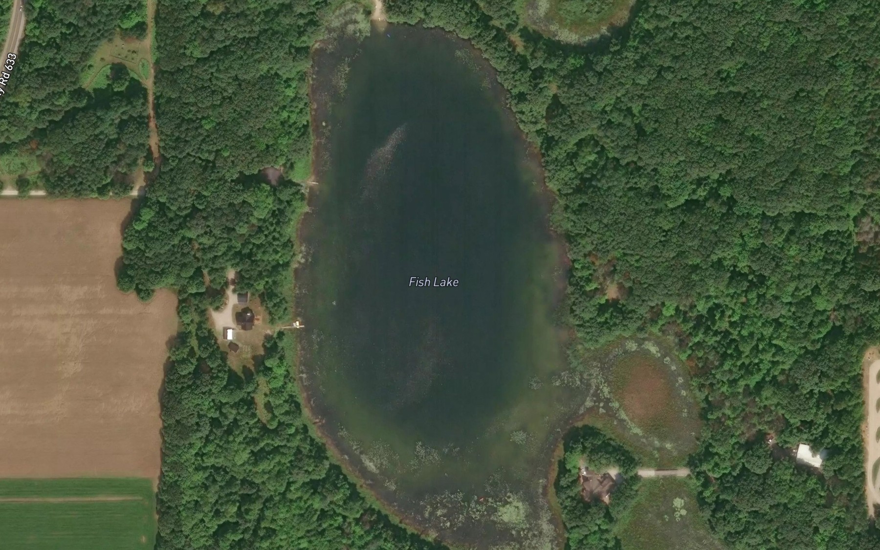 Satellite map of the Fish Lake