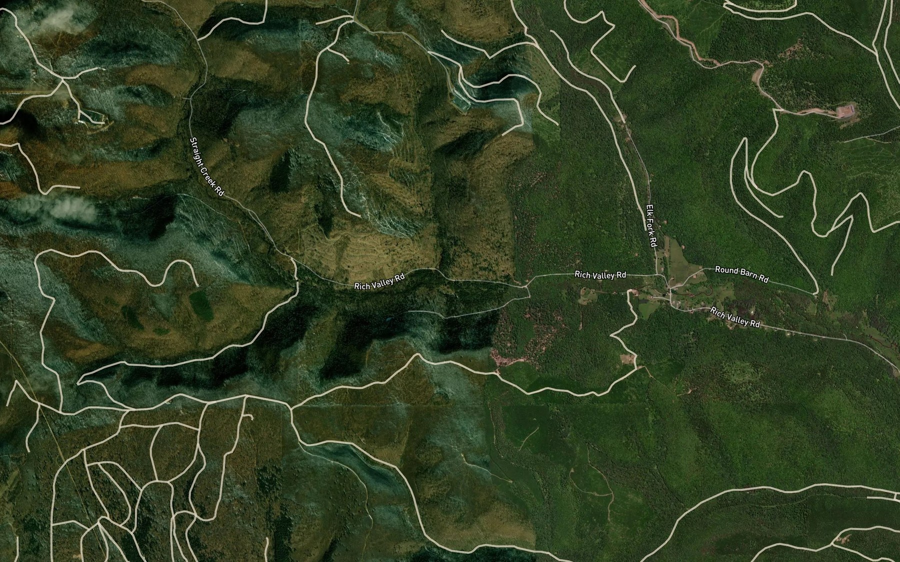 Satellite map of the Indian Camp Run