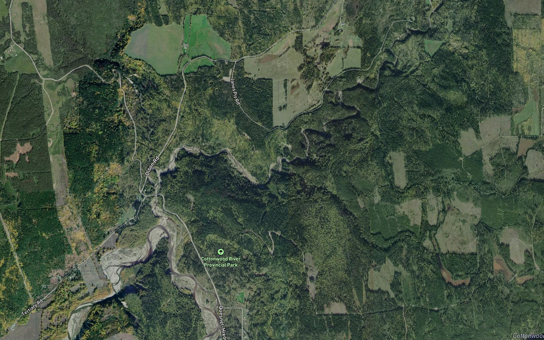 Satellite map of the Norn Creek
