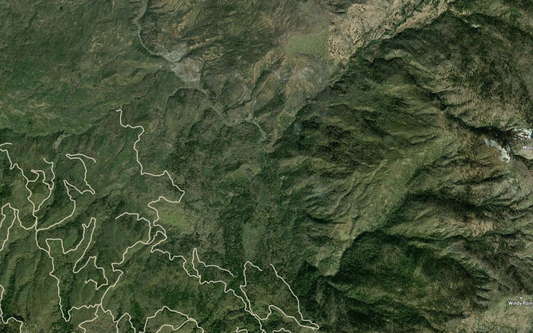 Satellite map of the Sportsman Creek