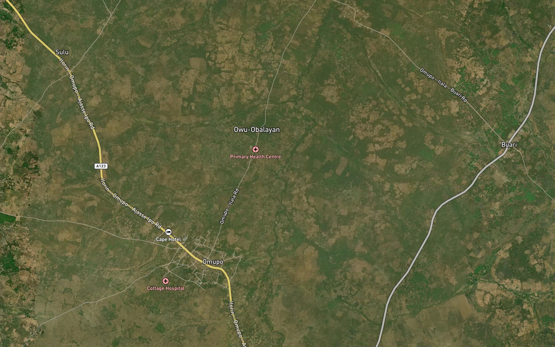 Satellite map of the RiverAkosa