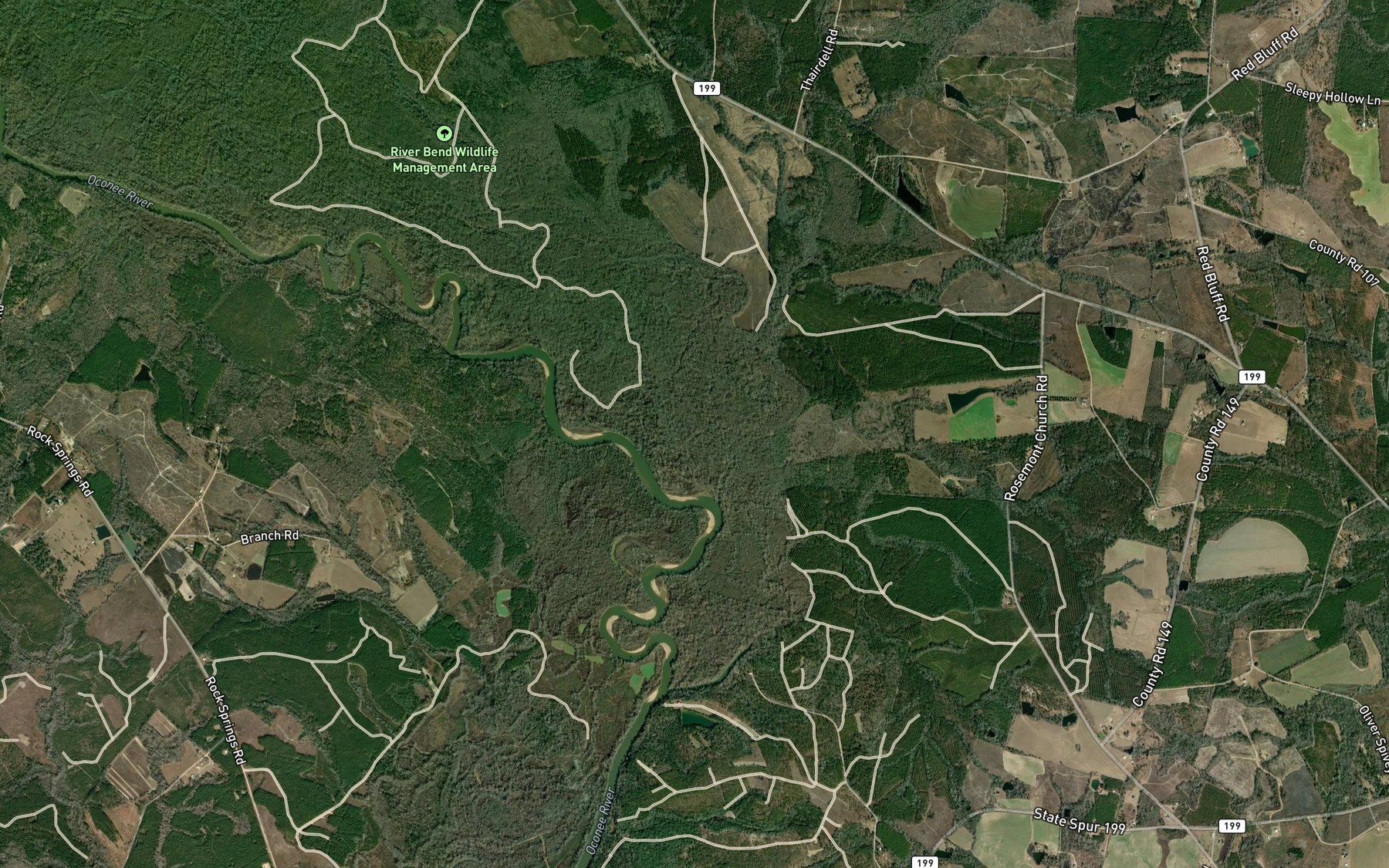 Satellite map of the Palm Lake