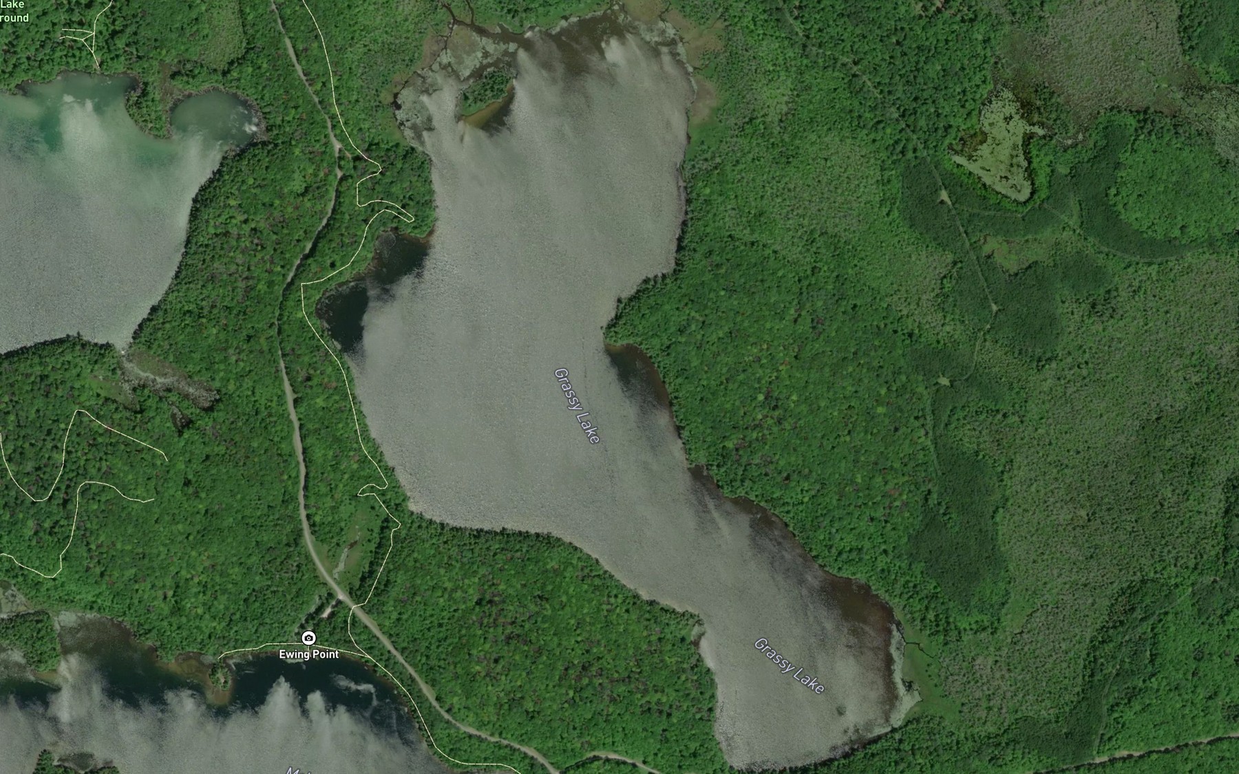 Satellite map of the Grassy Lake