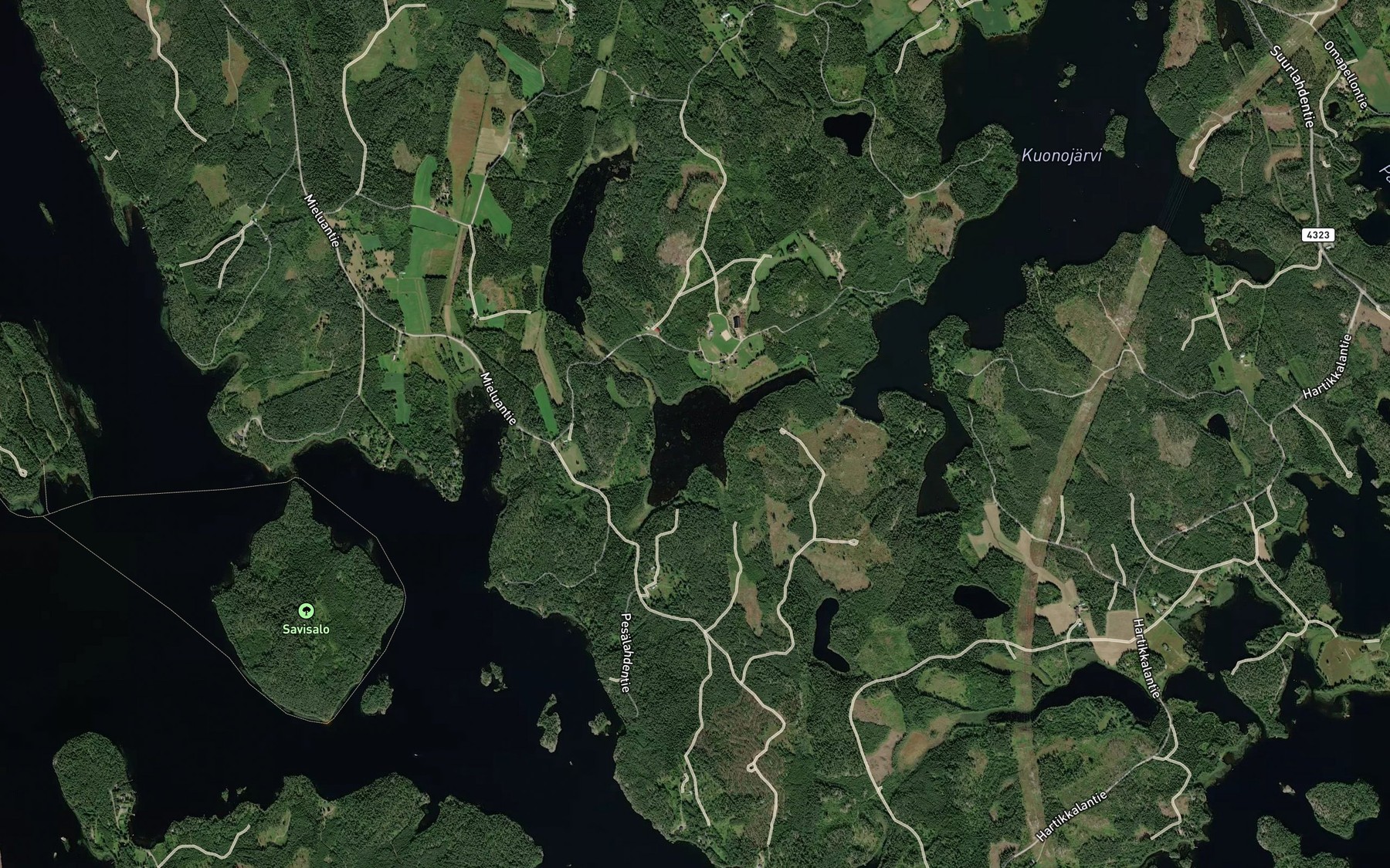 Satellite map of the Etelainen Ruskialampi