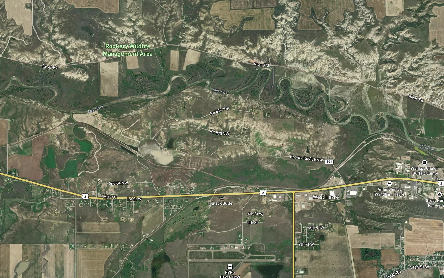Satellite map of the Meill Ditch