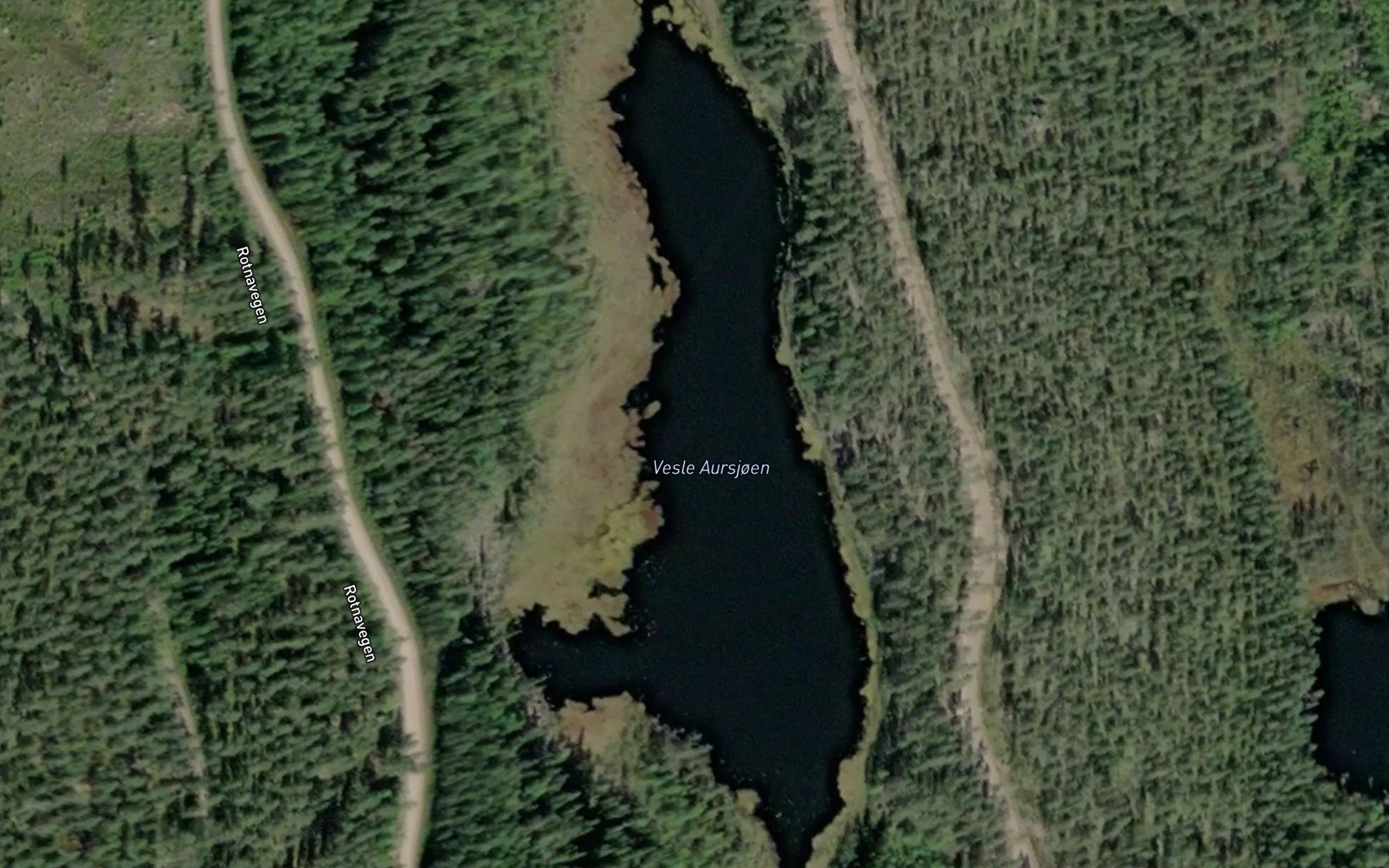 Satellite map of the Vesle Aursjoen