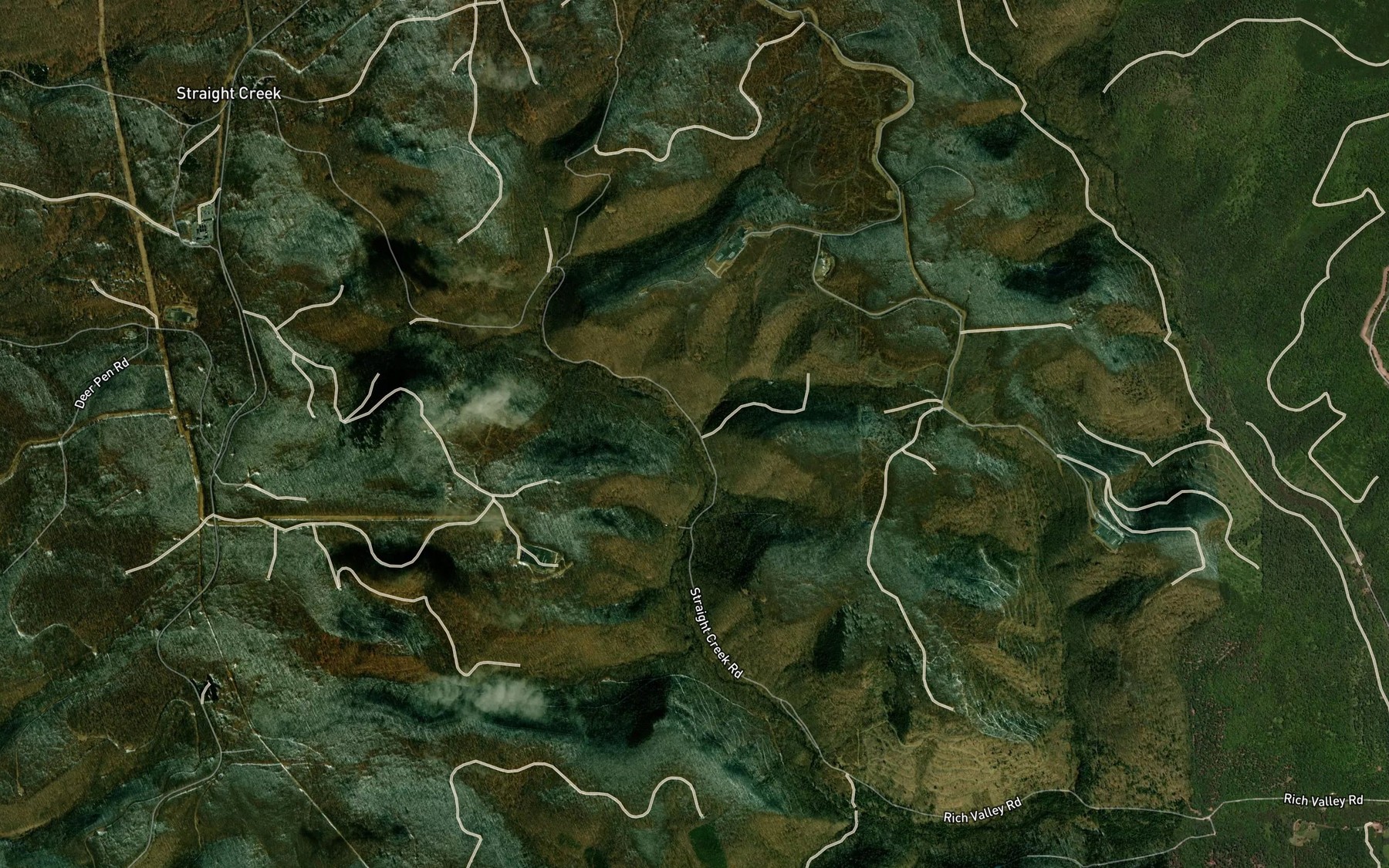 Satellite map of the Cherry Run