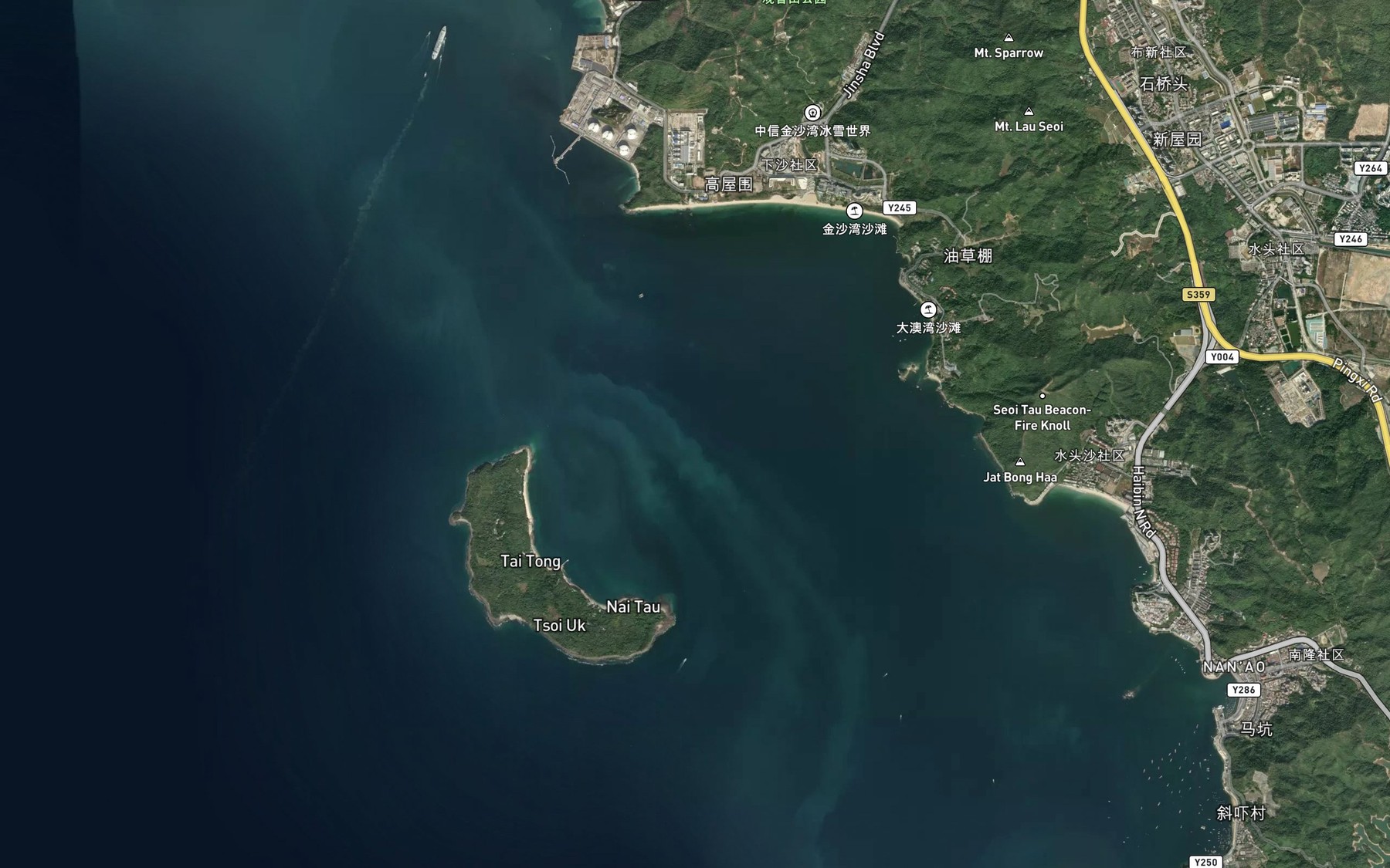 Satellite map of the Ping Chau Hoi