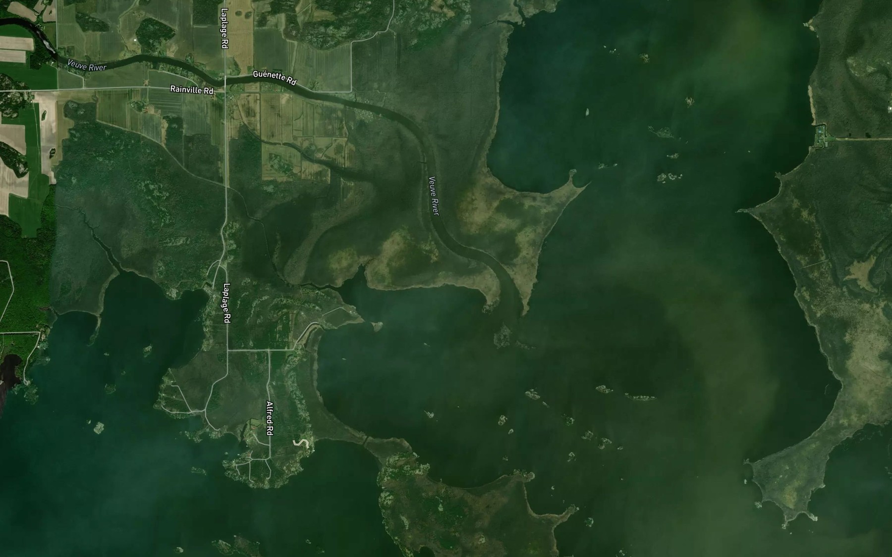 Satellite map of the Veuve River