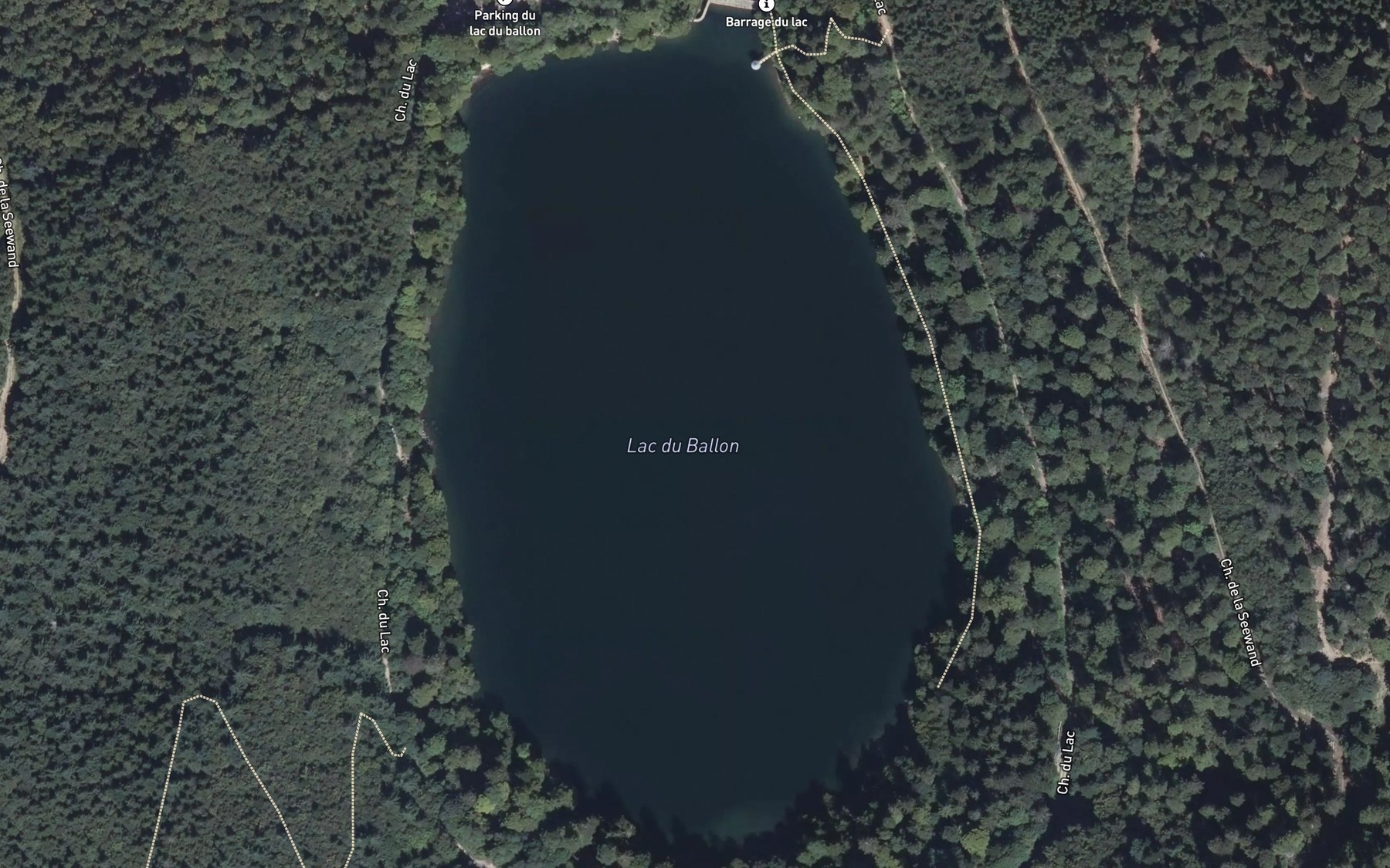 Satellite map of the Lac du Ballon