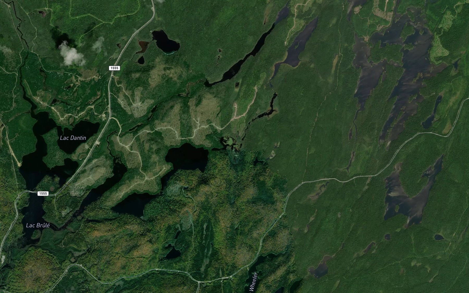 Satellite map of the Lac Champignon