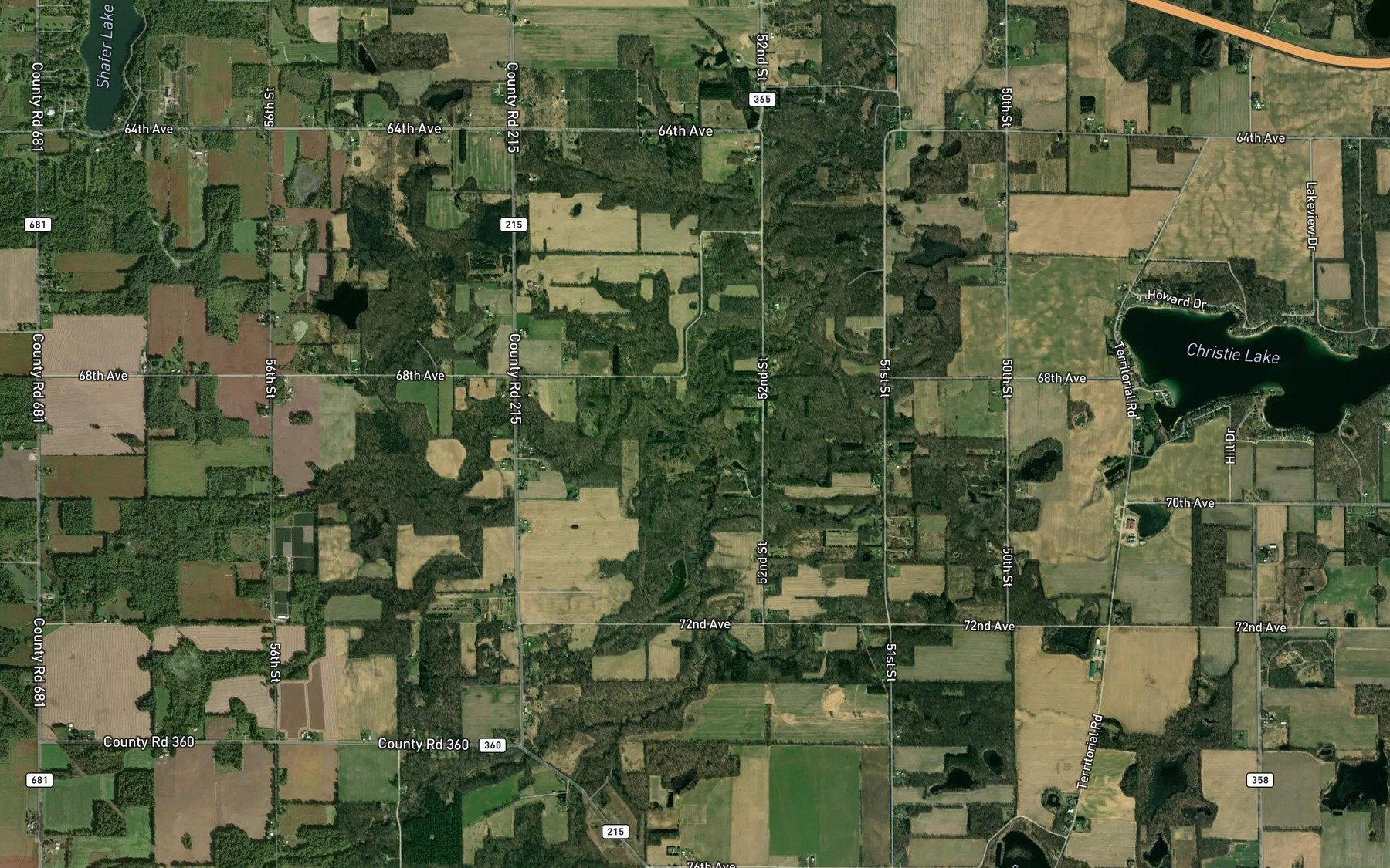 Satellite map of the Red Creek