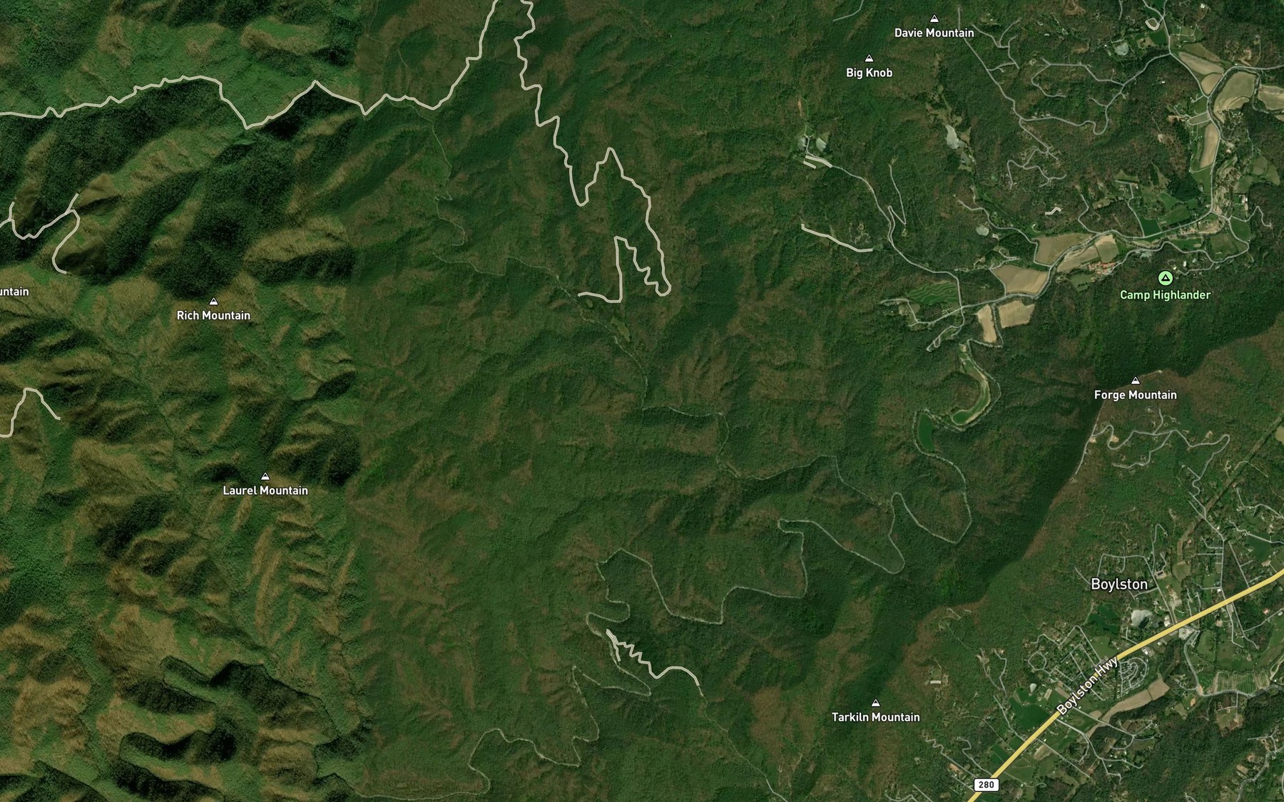 Satellite map of the Thad Branch
