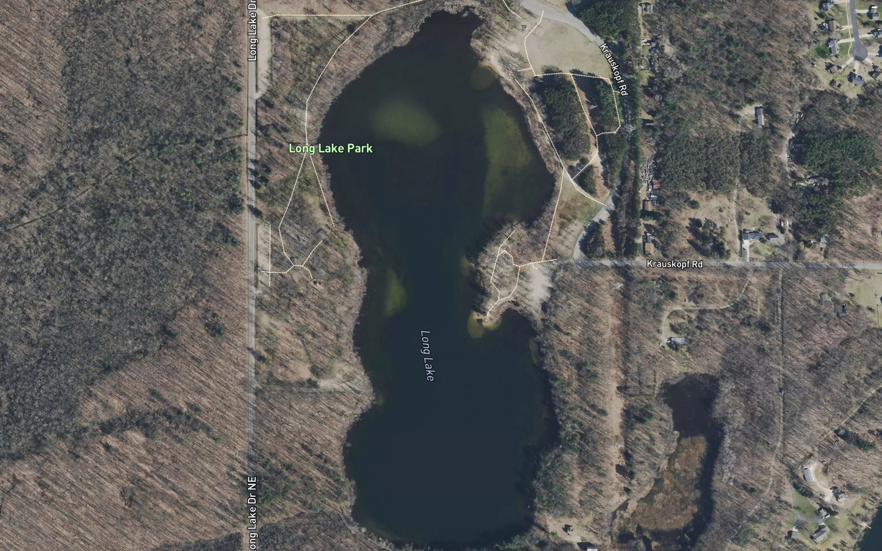 Satellite map of the Long Lake