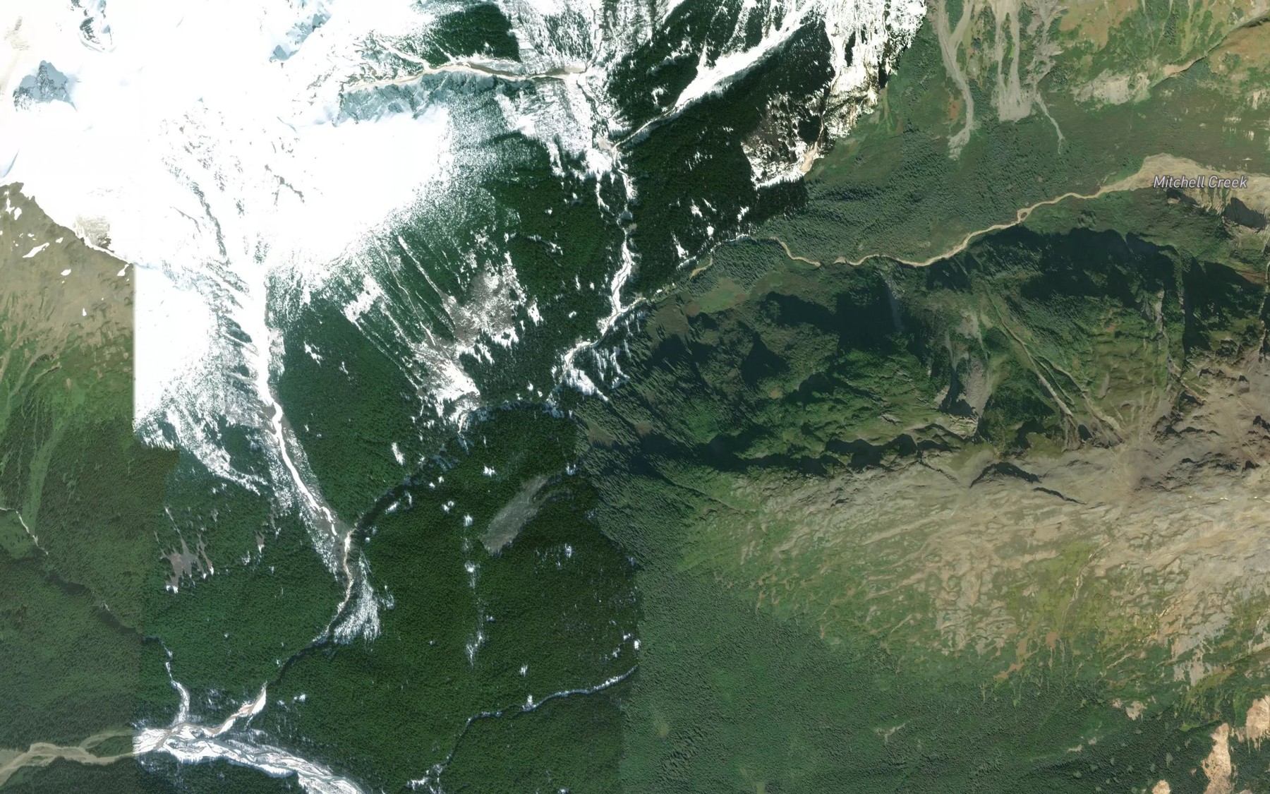 Satellite map of the McTagg Creek