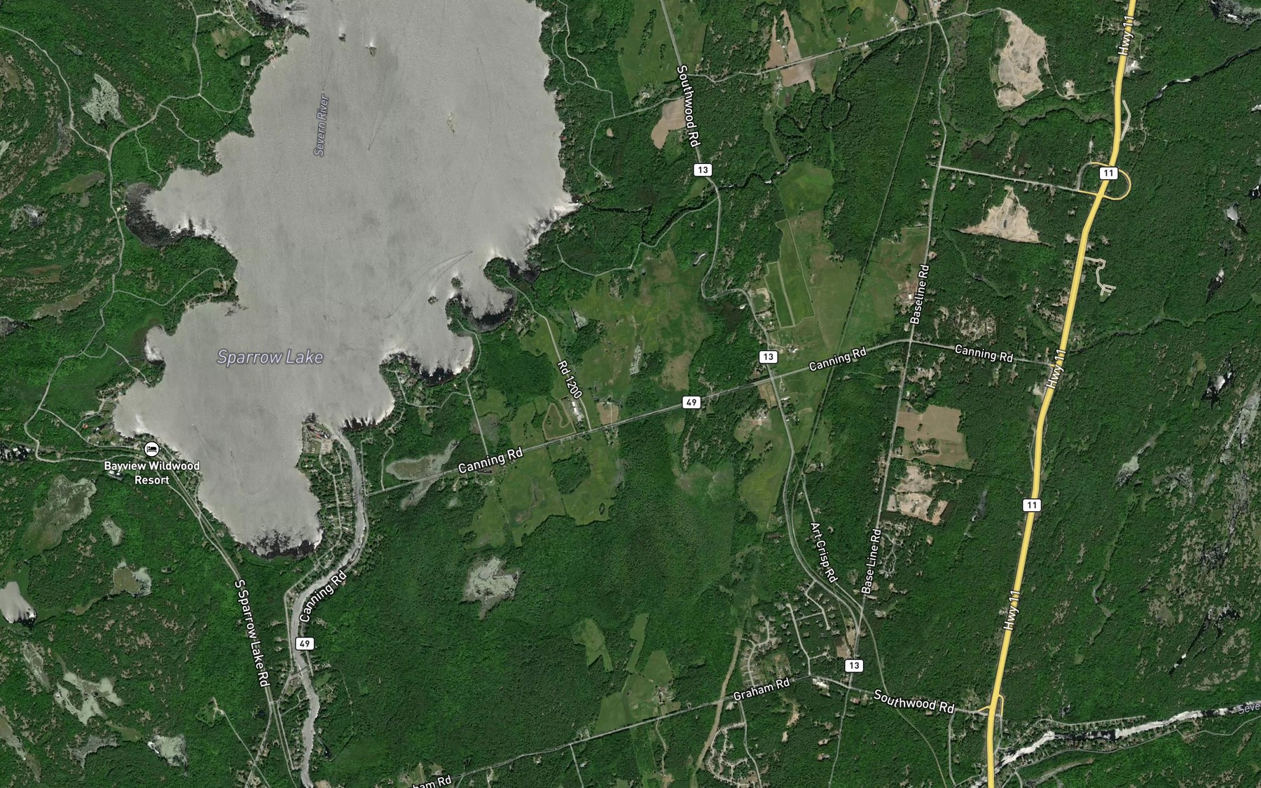 Satellite map of the Kahshe River