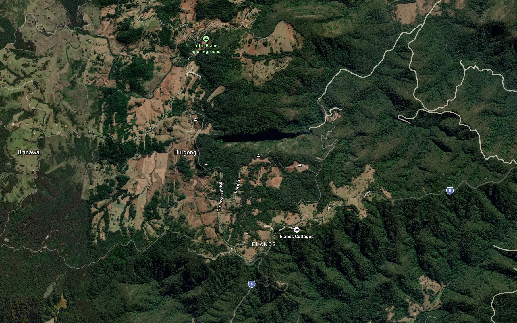Satellite map of the Ellenborough Falls