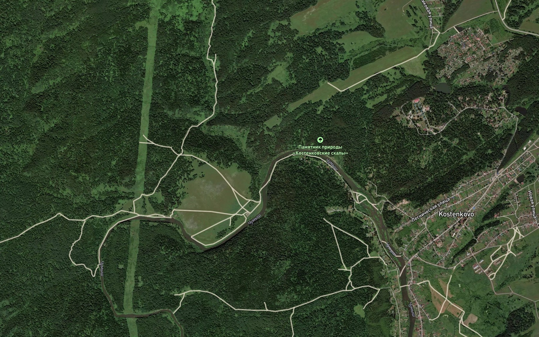 Satellite map of the Berezovka