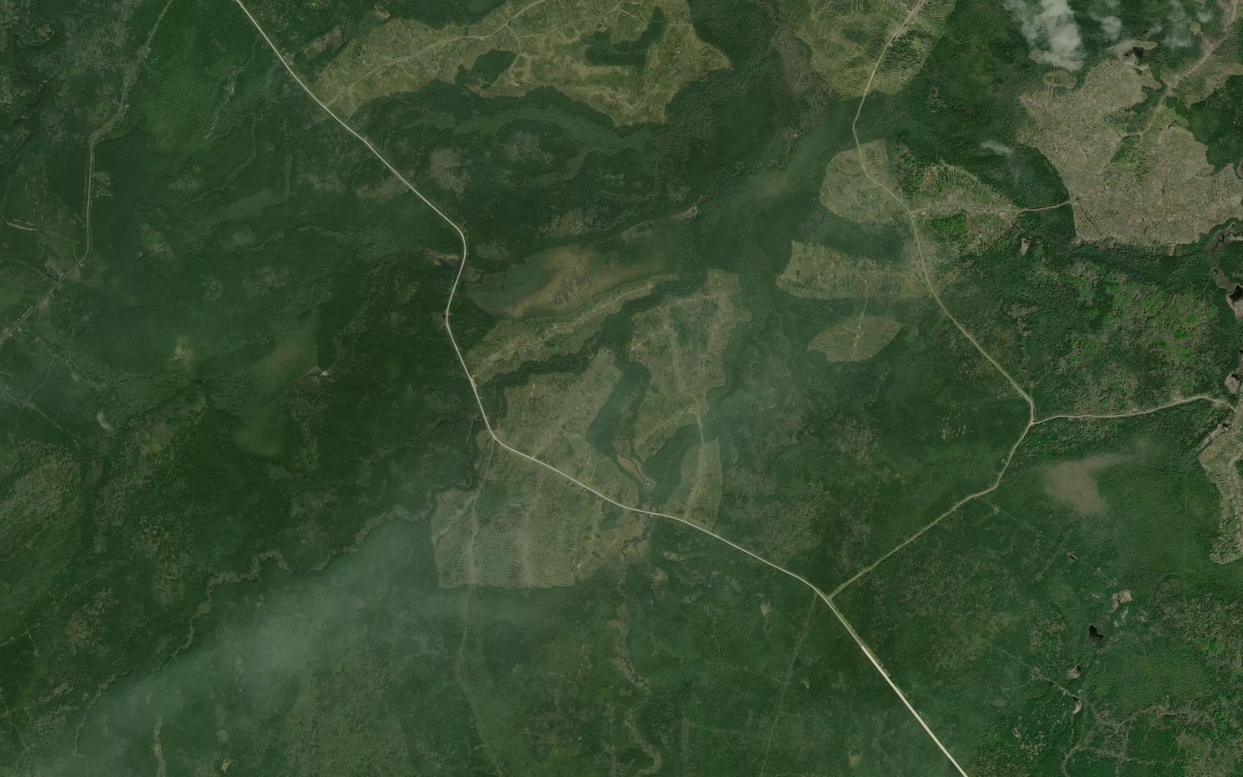 Satellite map of the Little Nebotik River