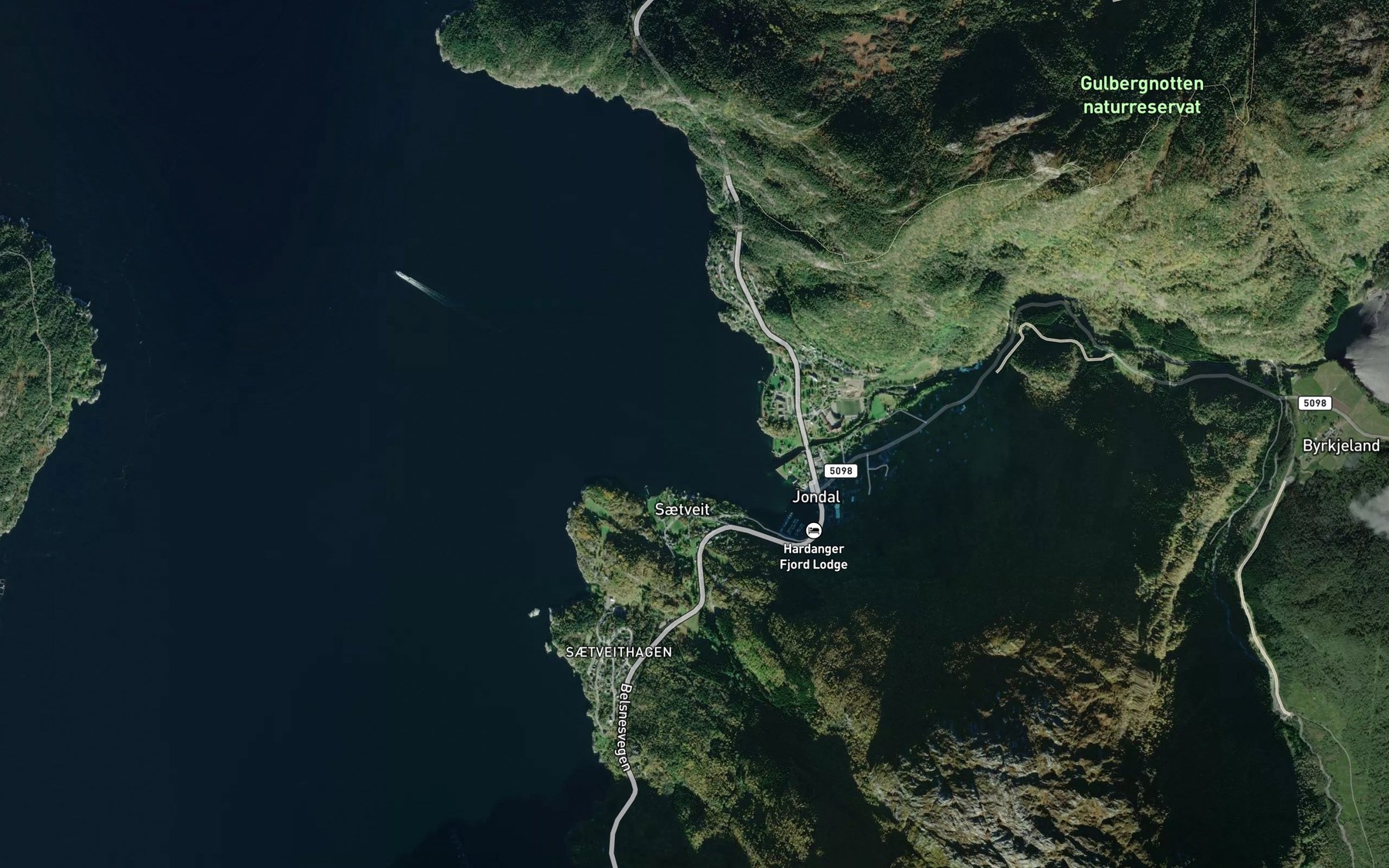 Satellite map of the Jondalsviki