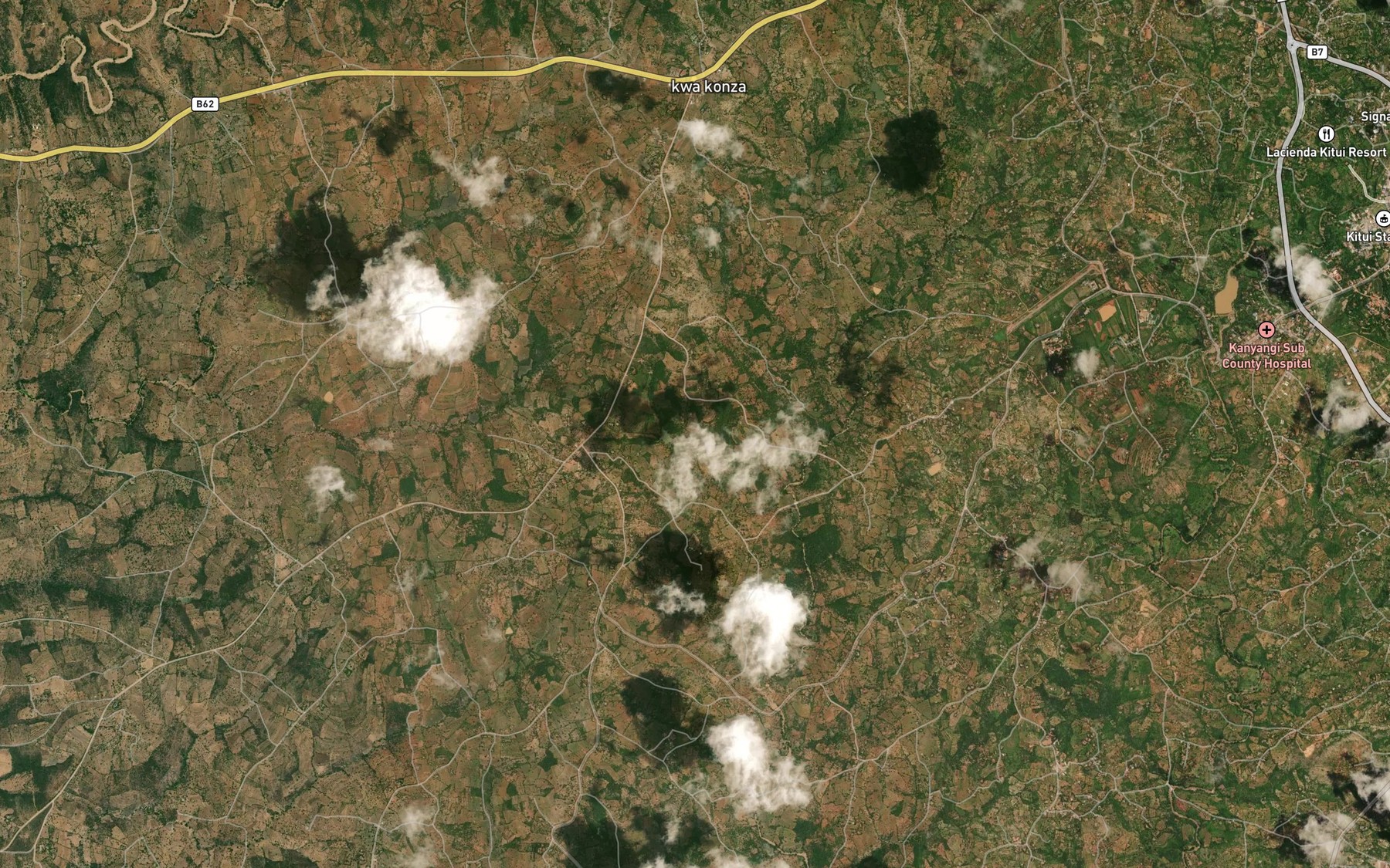 Satellite map of the Kwa Mutungo Dam