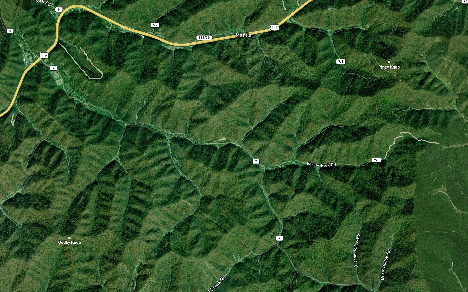 Satellite map of the Hainer Branch
